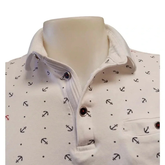 Le 31 Anchor Nautical Cotton  Polo Short Sleeve Shirt Size Large - Picture 4 of 13